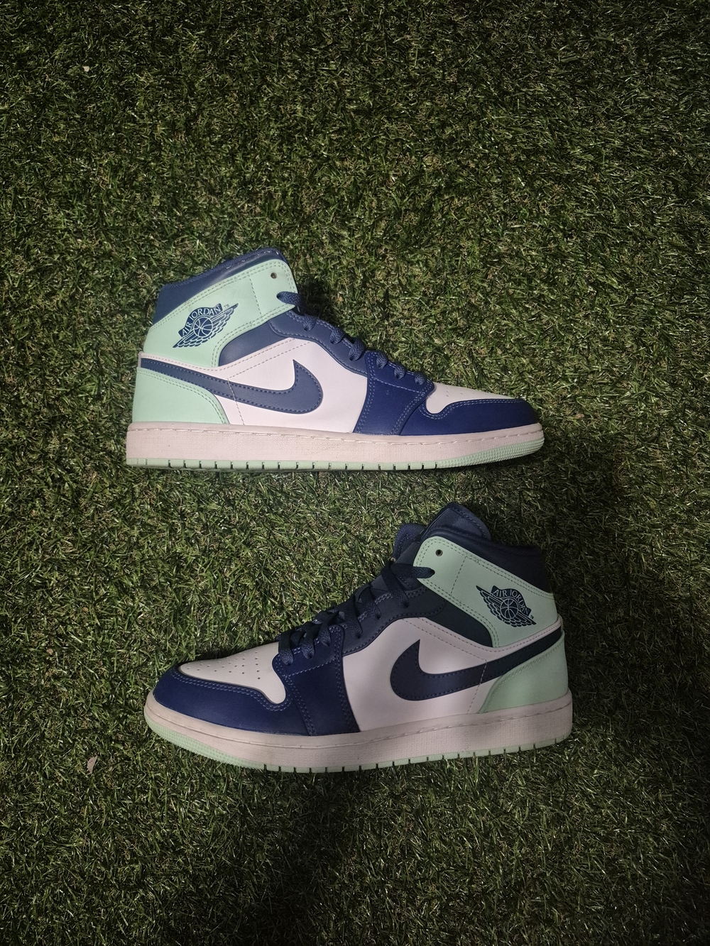 Nike Air Jordan 1 Mid (White Navy Mint Green)